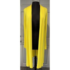 Waterfall Open Maxi Cardigan Women Size 6 Yellow Long Sleeve Stretch Lightweight